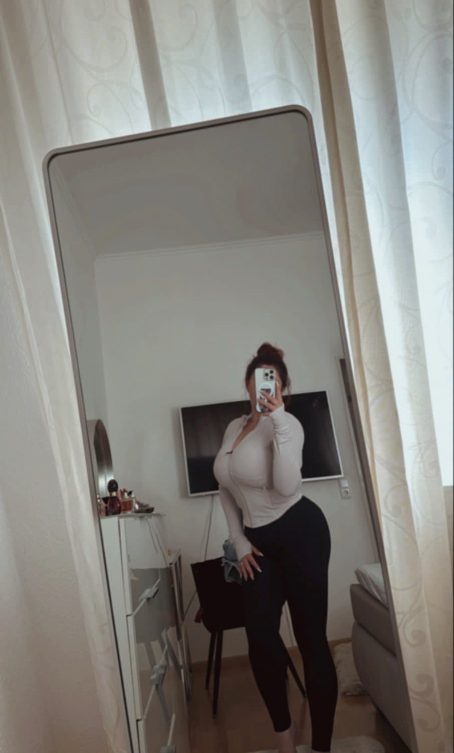 Chubby bitch with red hair and big boobs