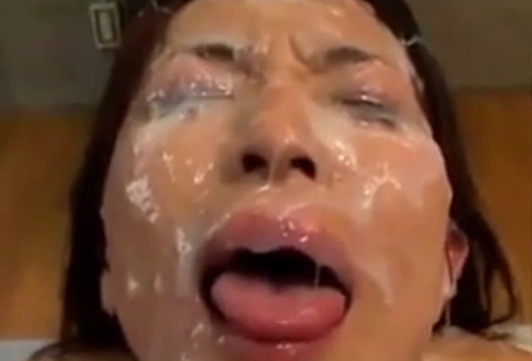 Japanese Milf Gokkun Bukkake Slave Swallows Lots of Cum from a Bowl