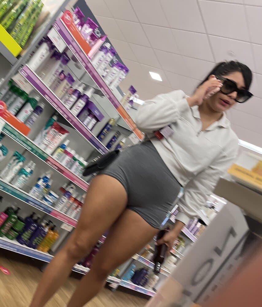 Thick Thighed Latina In Workout Shorts