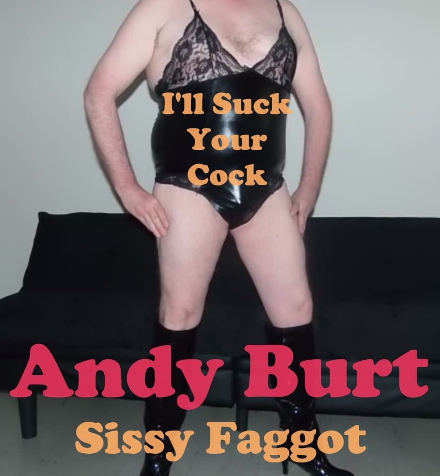 Crossdresser Andy Burt in Vinyl Bodysuit