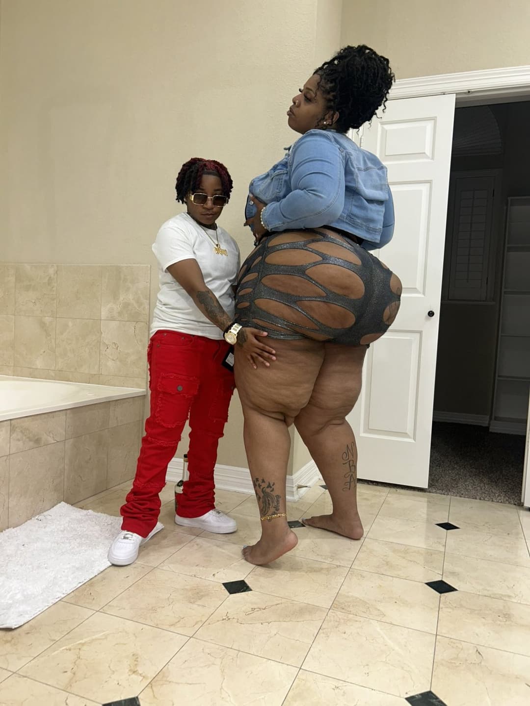 Black Tomboy Ebony black dyke stud midget Hoodrxch P2