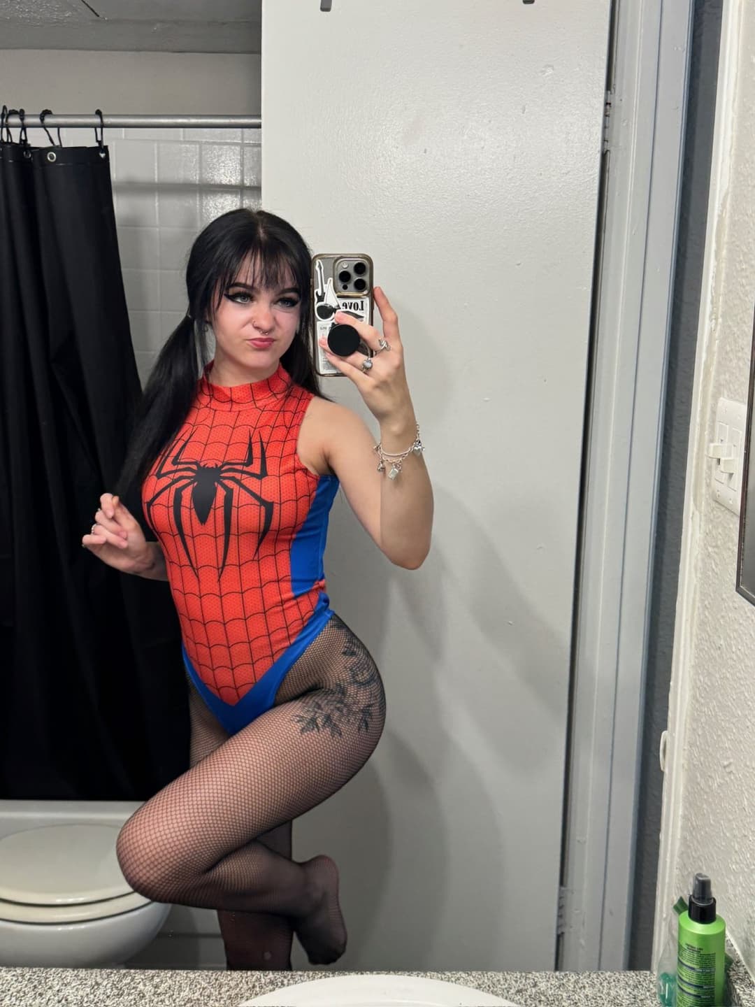 Spider-Girl doesn’t swing… she teases