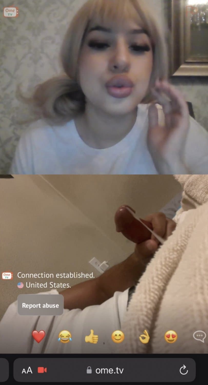 OmeTV porn cute cumshot reaction