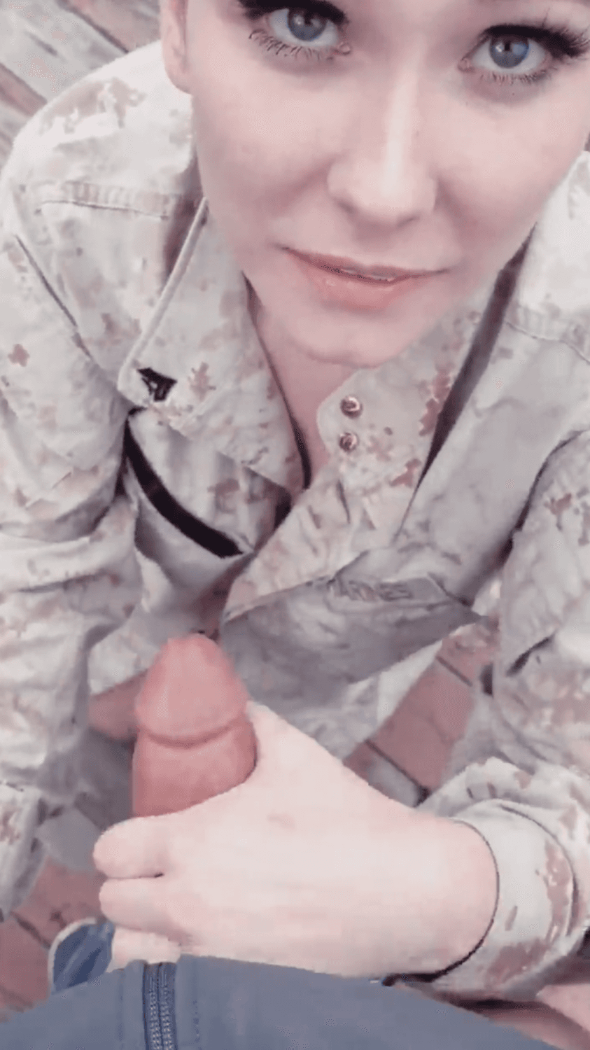 Barracks bunny taking her orders. Doing what the fuck she’s told. Good girl