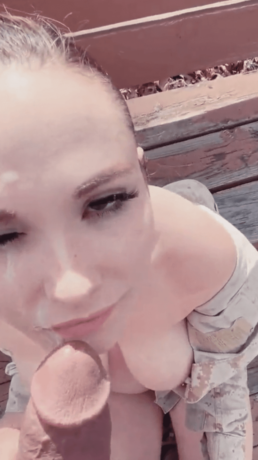 Barracks bunny taking her orders. Doing what the fuck she’s told. Good girl