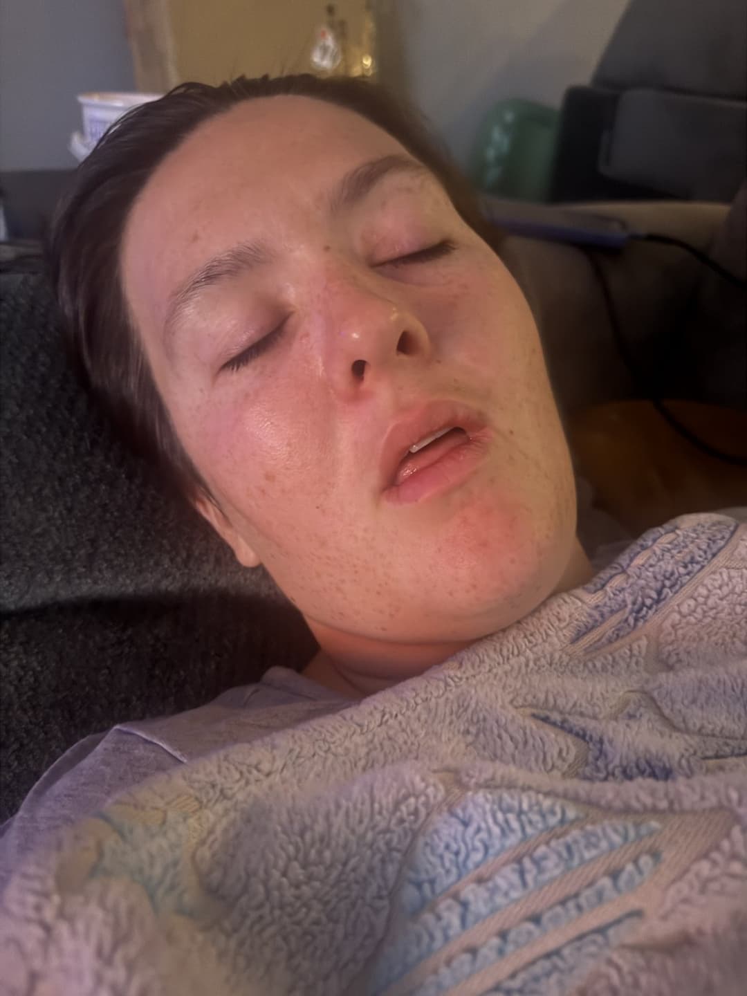 Sexy MILF wife so sexy when sleeping. Touch her!