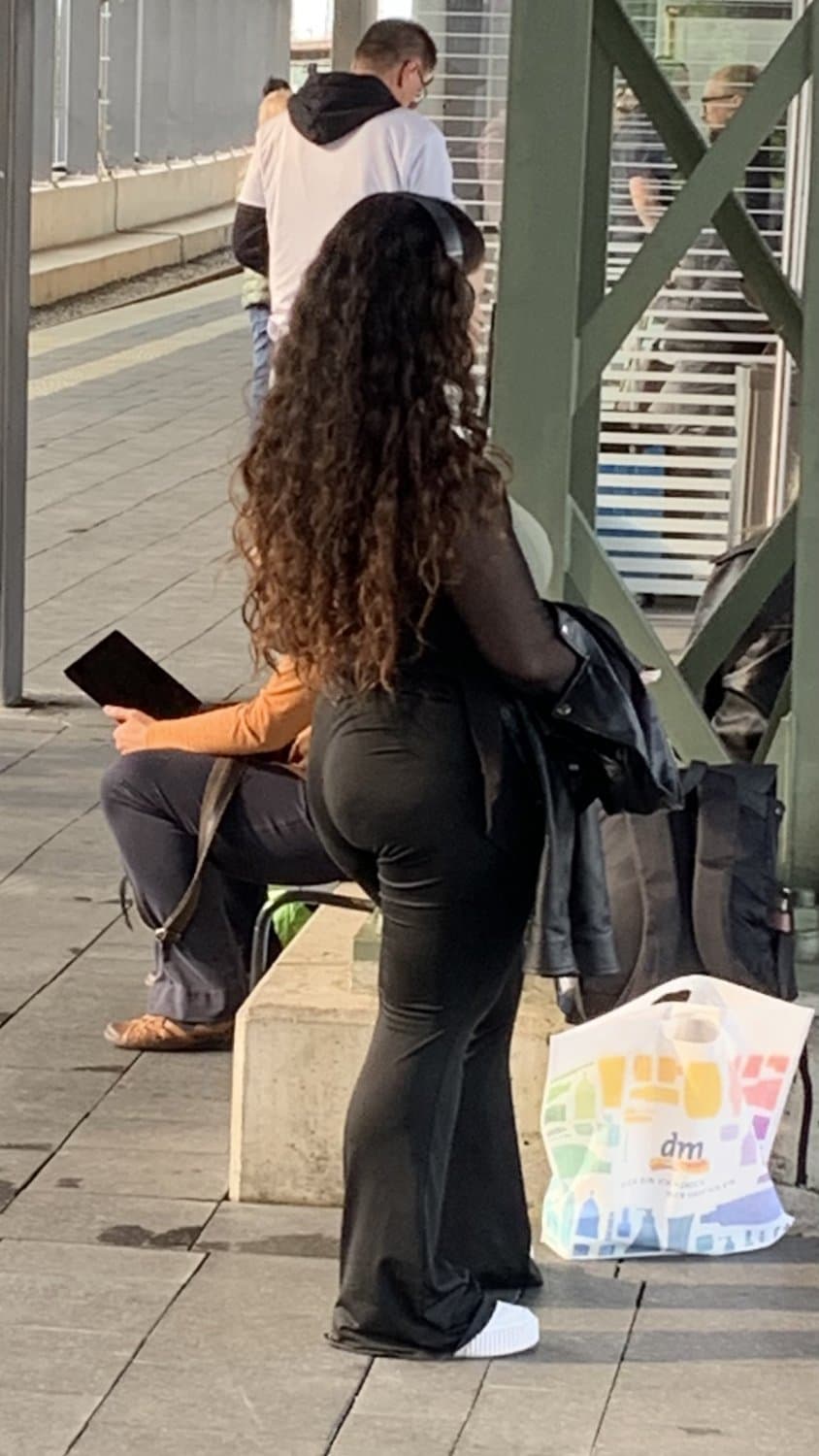 Small girl, fat ass, german slut at train Station, creepshot big ass