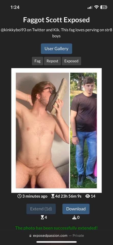 Faggot Scott @kinkkyboi93 on Twitter and Kik