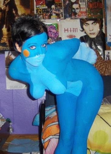 my favourite mudkip girl - bodypaint