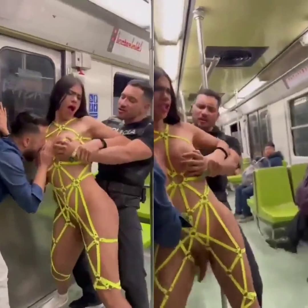 Kinky TS assfucked in a moving train ?