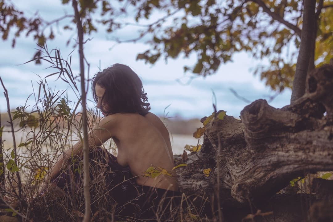 Sabrina Haze a.k.a. Chiyuki Haze from Michigan naked in the woods