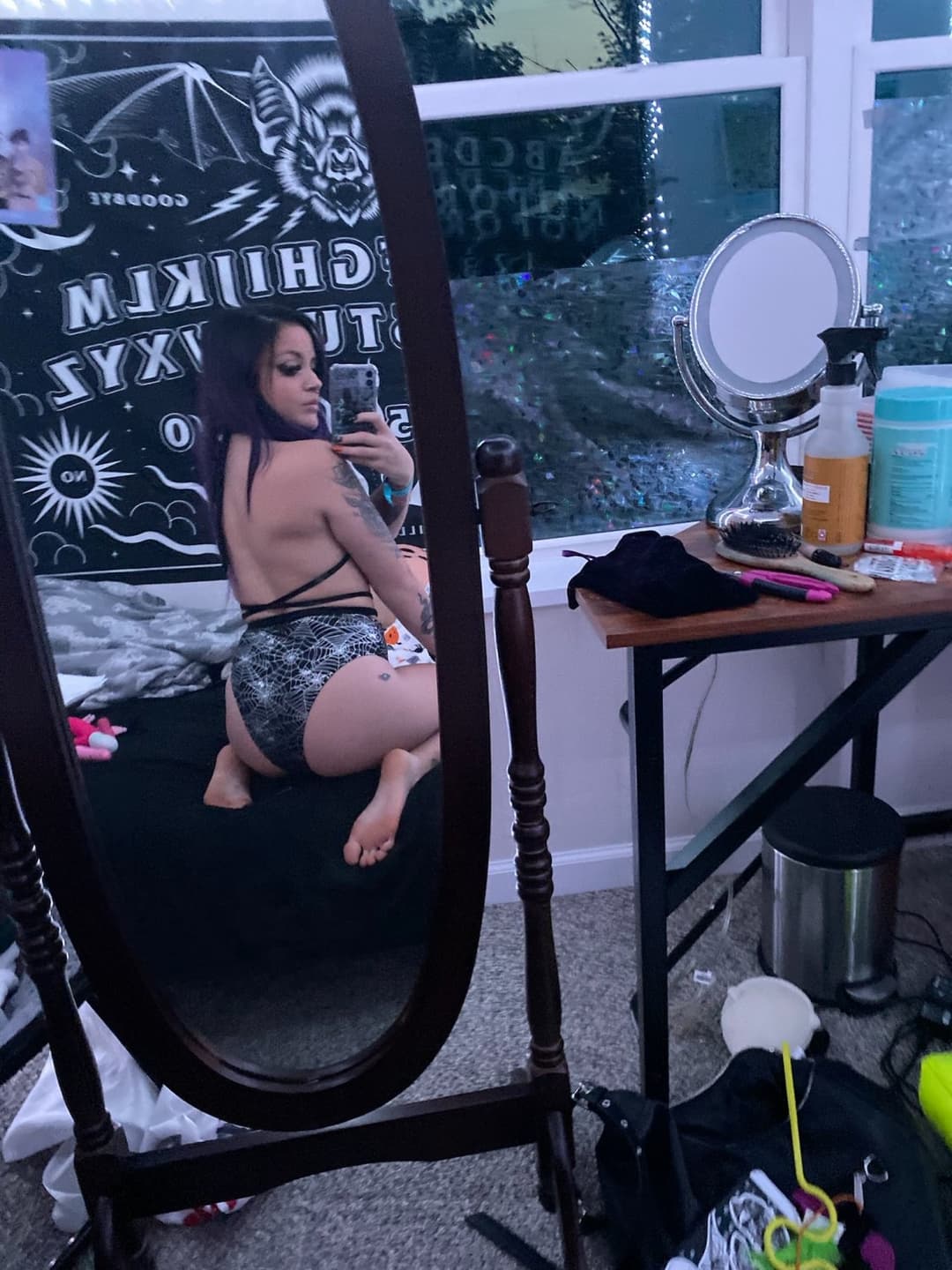 Cute Goth Girl Toying Her Holes