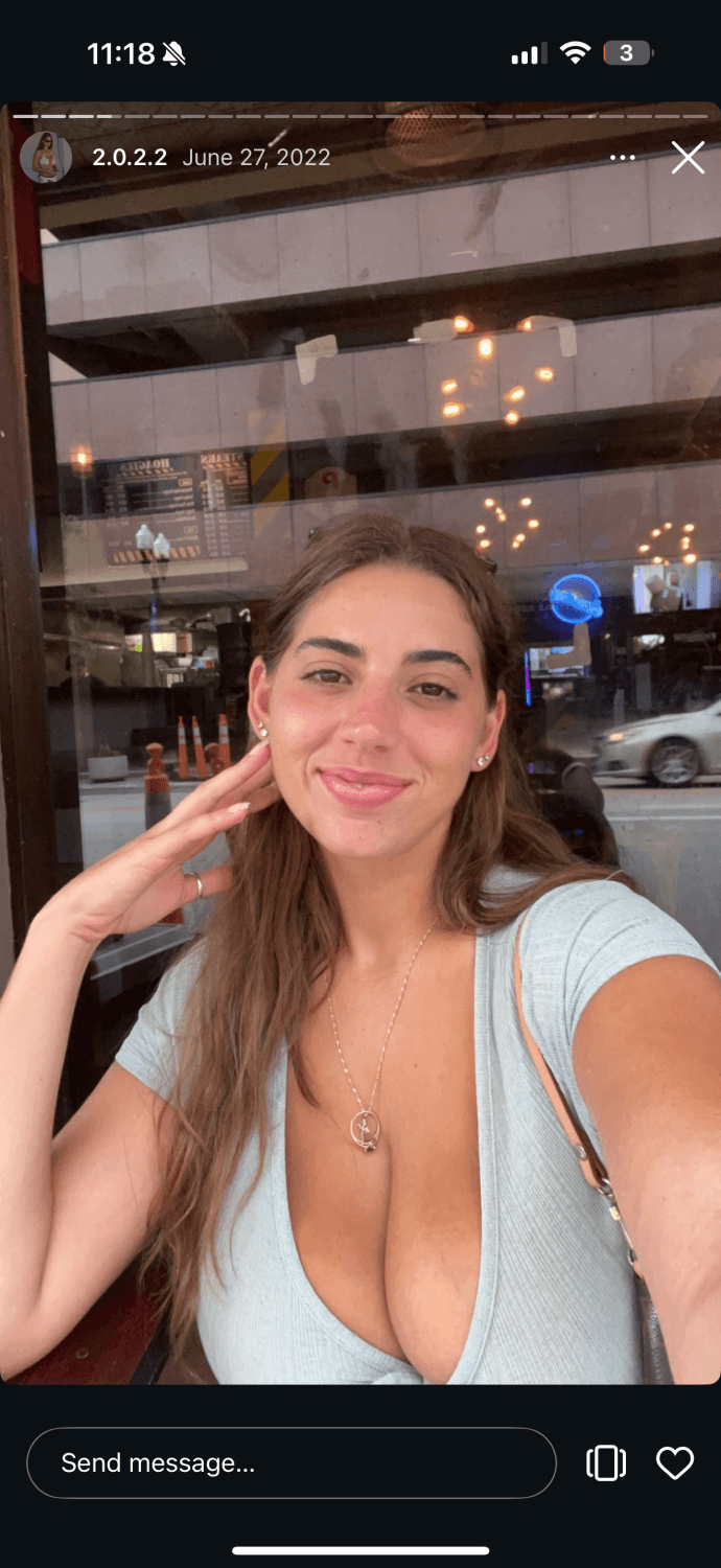 Big tit whore and her Instagram