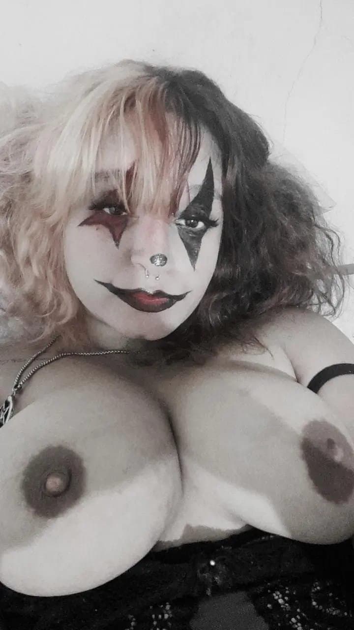 Milky babe with colored hair