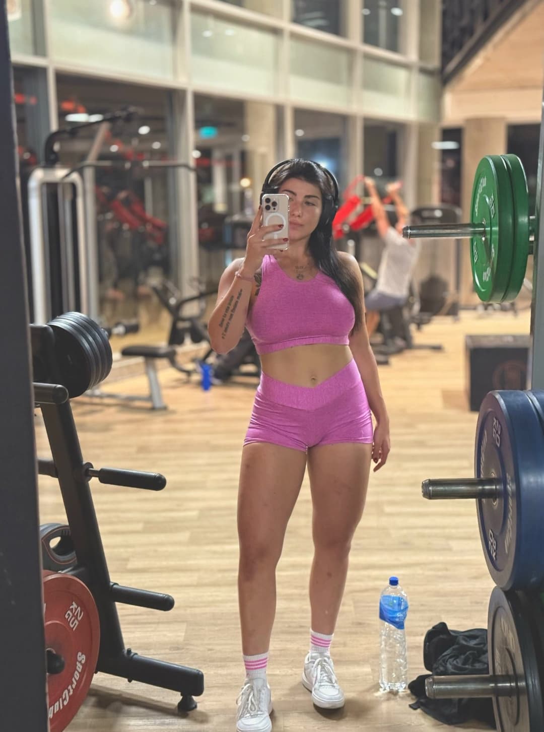 Pumped at the gym…guys love when I show them my gains