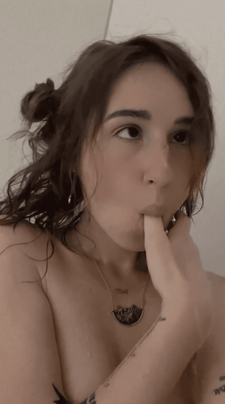 Curly brunette teen with perfect pussy