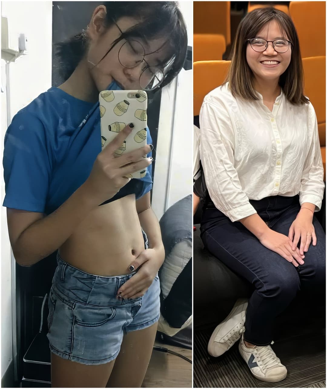Cute Lin Haining showing her tummy