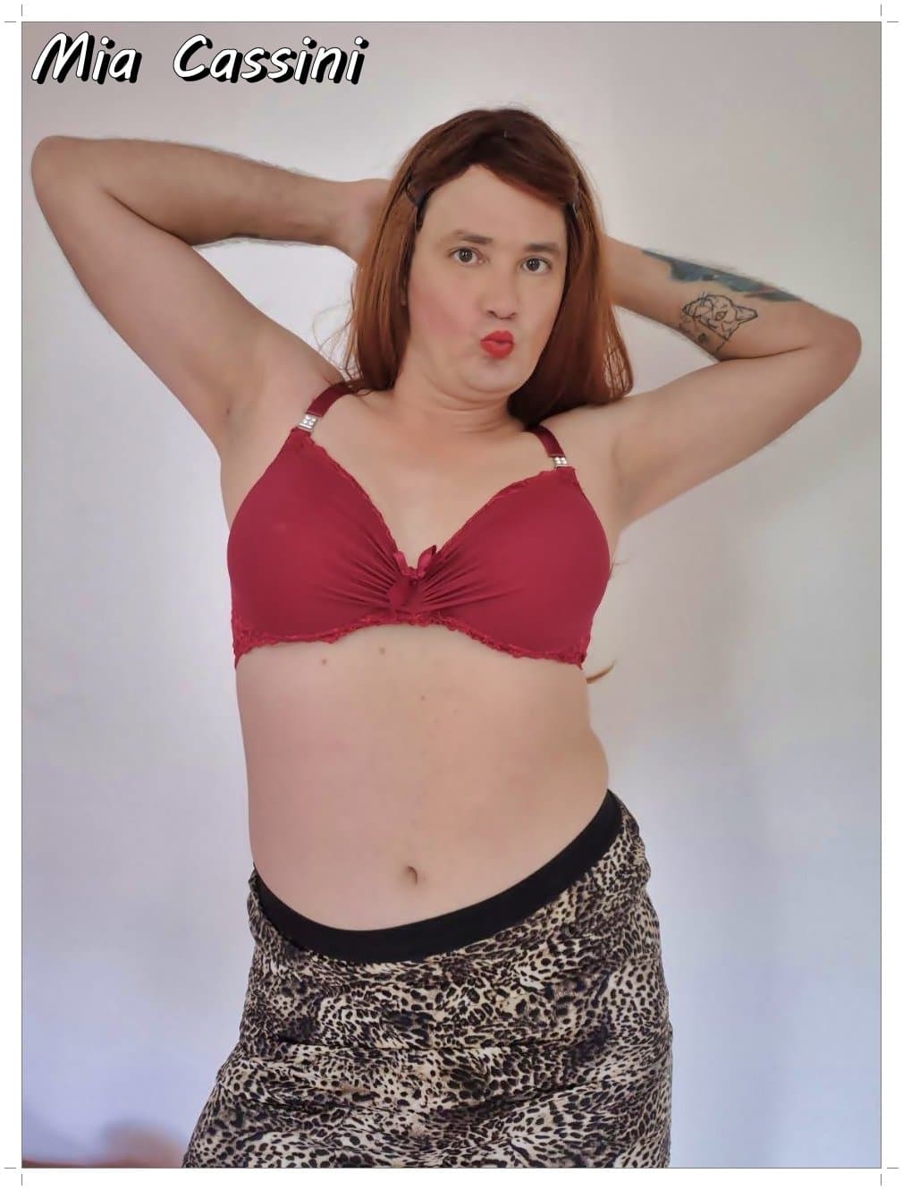 Red Lingerie and Miniskirt