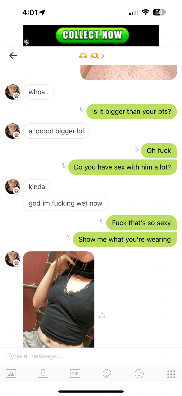 Click to view full size Let me message a girl you know on Kik! Her boyfriend sent me her username to message her. Results: