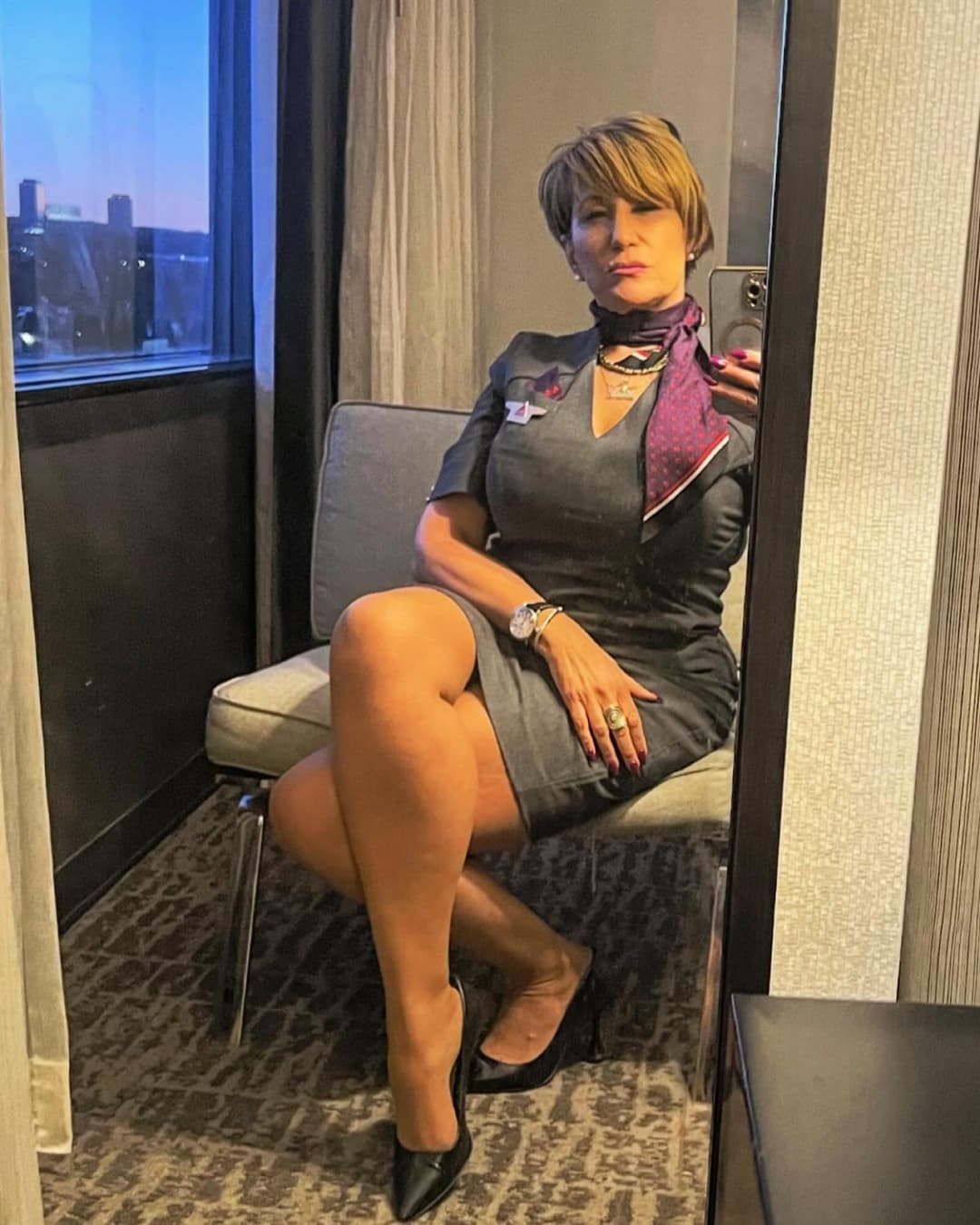 Thick Gilf flight attendant