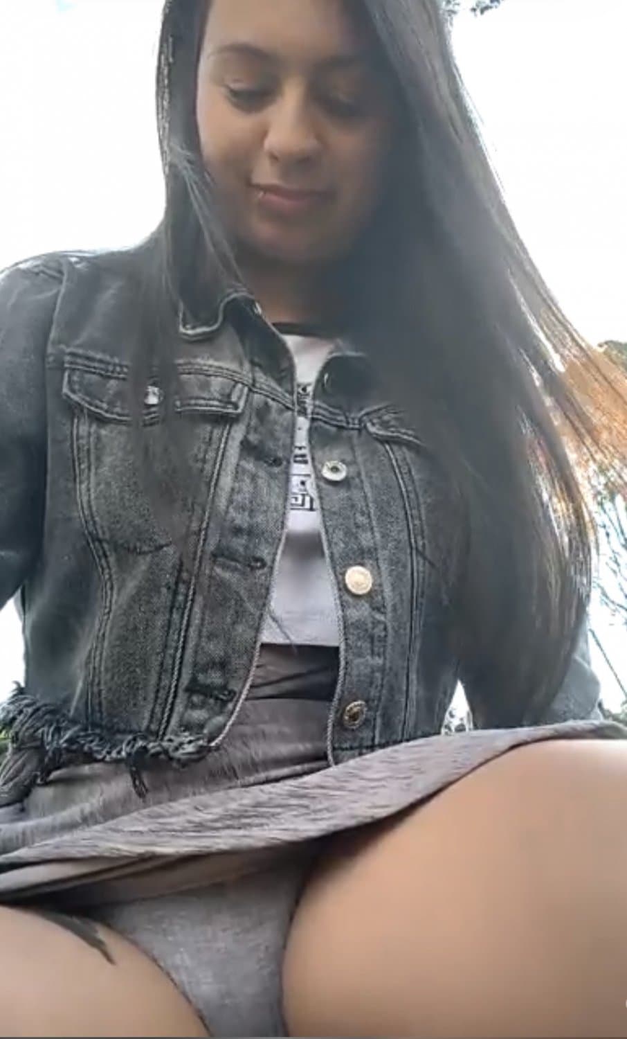 Risky masturbation in the park