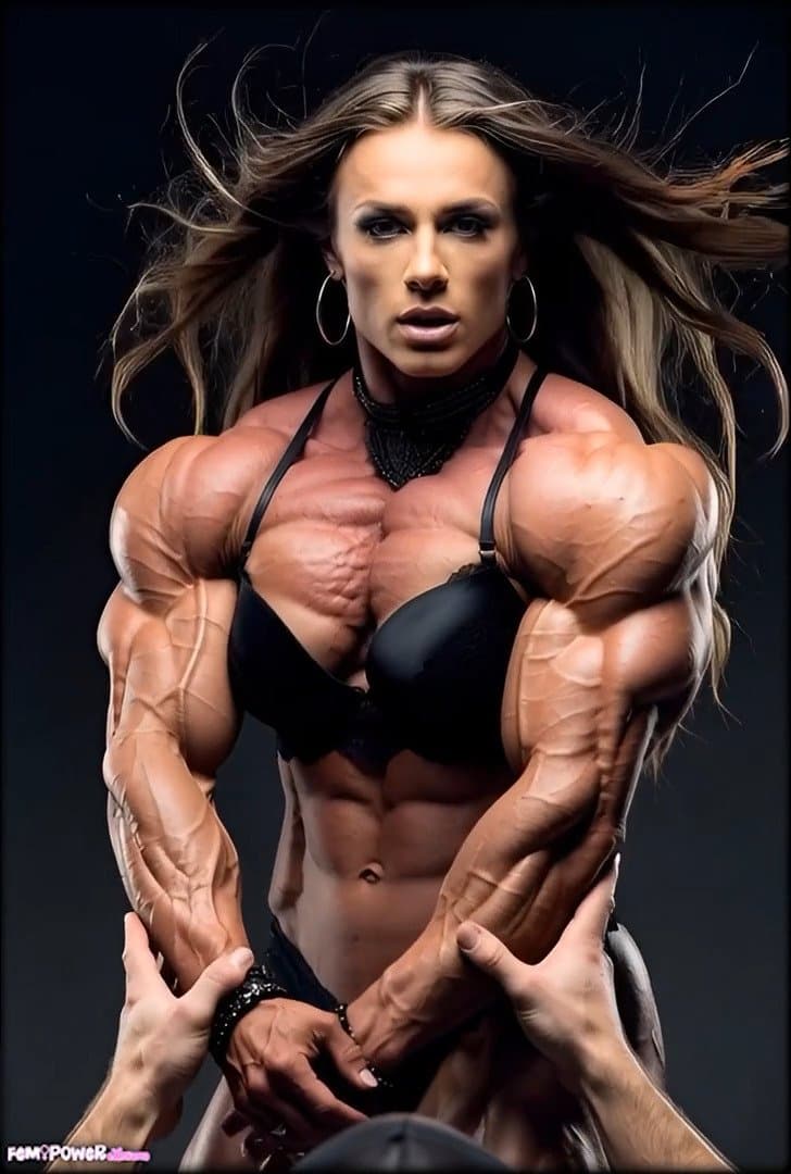 Muscle worship makes her hypertrophic masses get bigger and harder, like an erection
