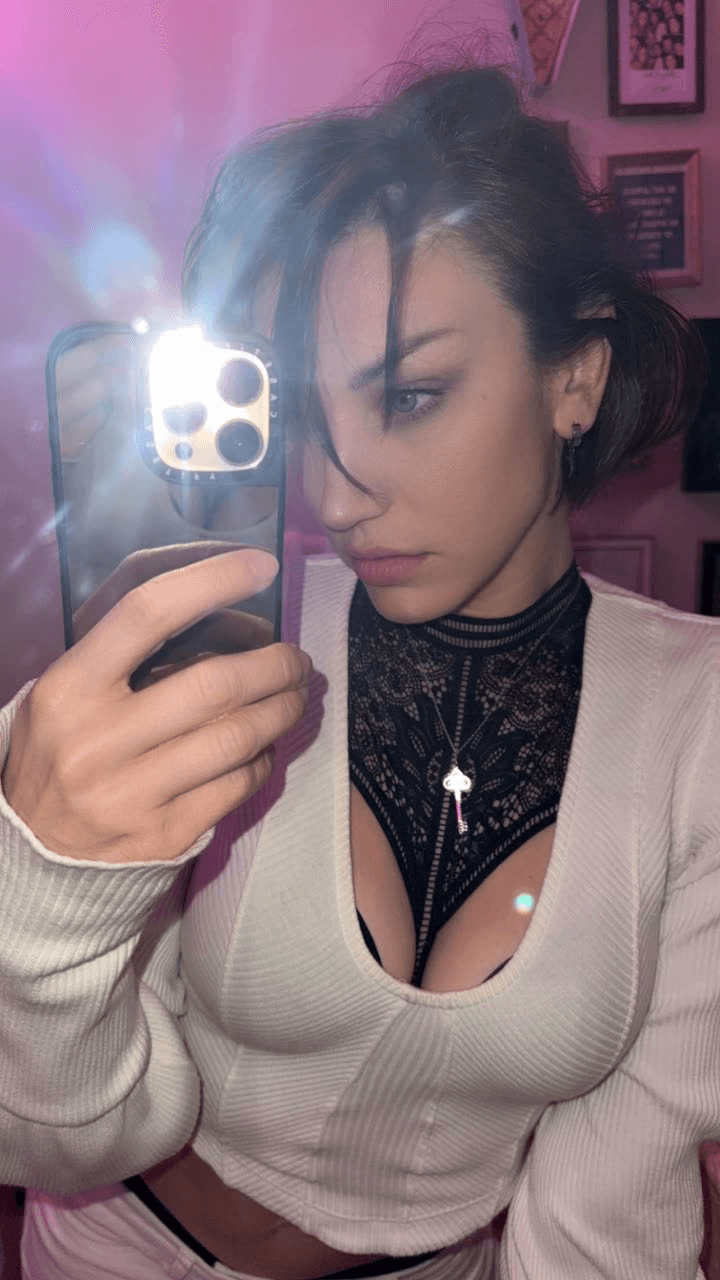 Hot white chick with black thong