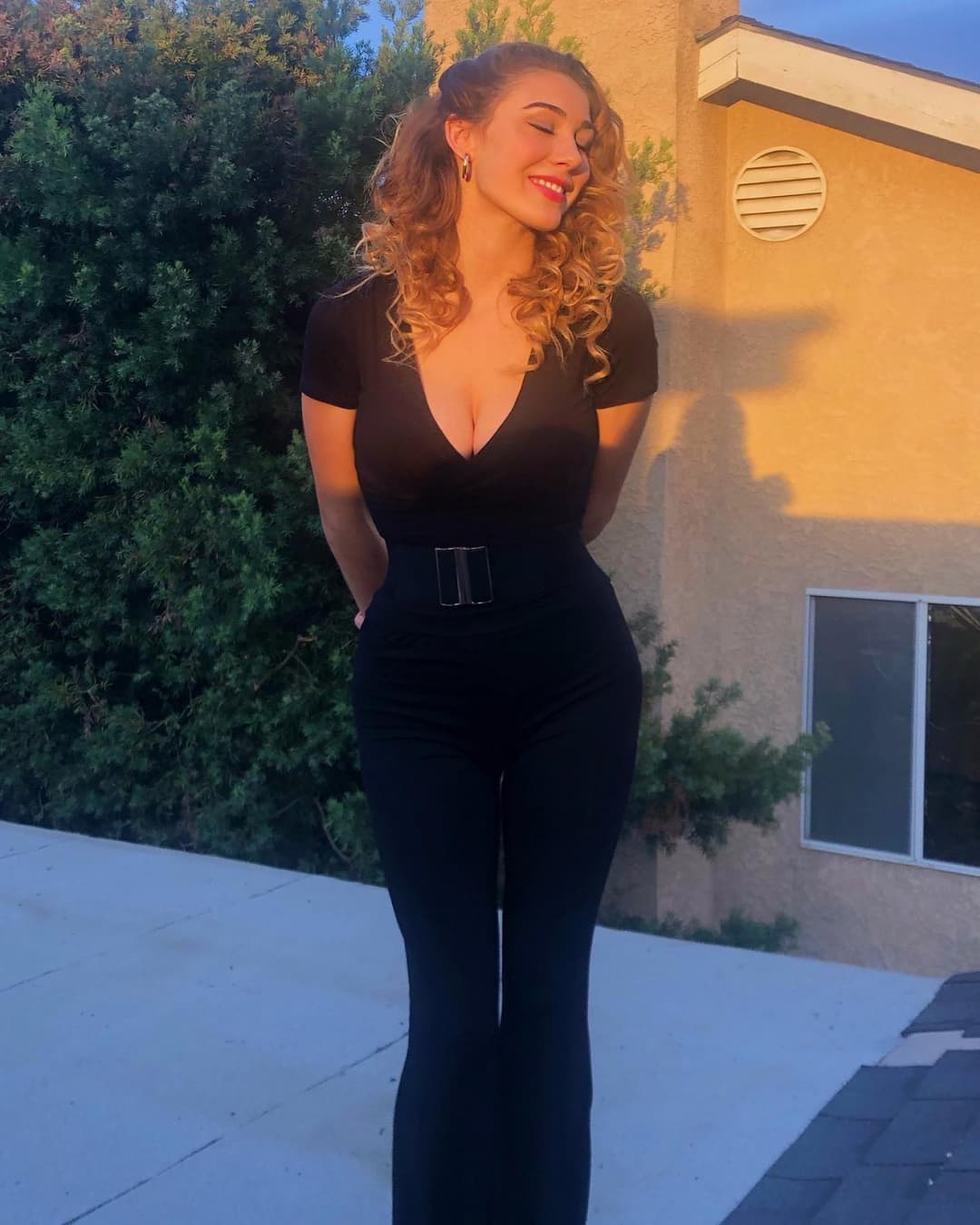 Blonde German slut with black pubes