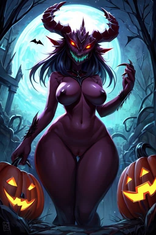 Halloween AI Artwork that I generated (Female Edition)