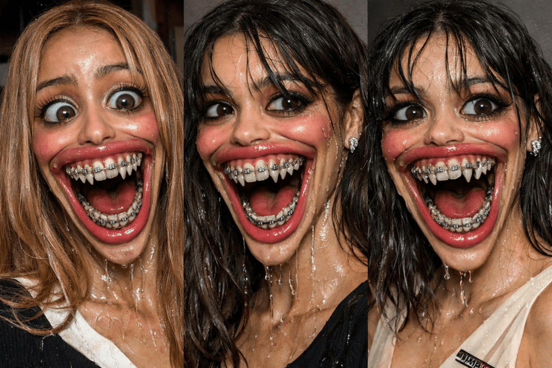 Creepy Braced Demon Celebrities, Sabrina, Sweeney, Pinkpantheress, Ella Purnell, S& Rachel Zegler