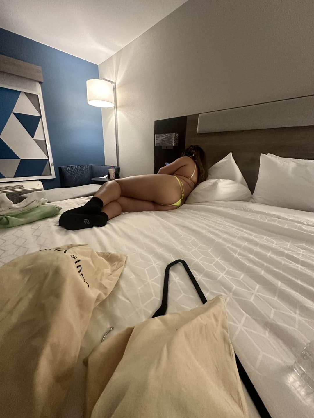 Texting  her husband she working late then feeling guilty Latina slut