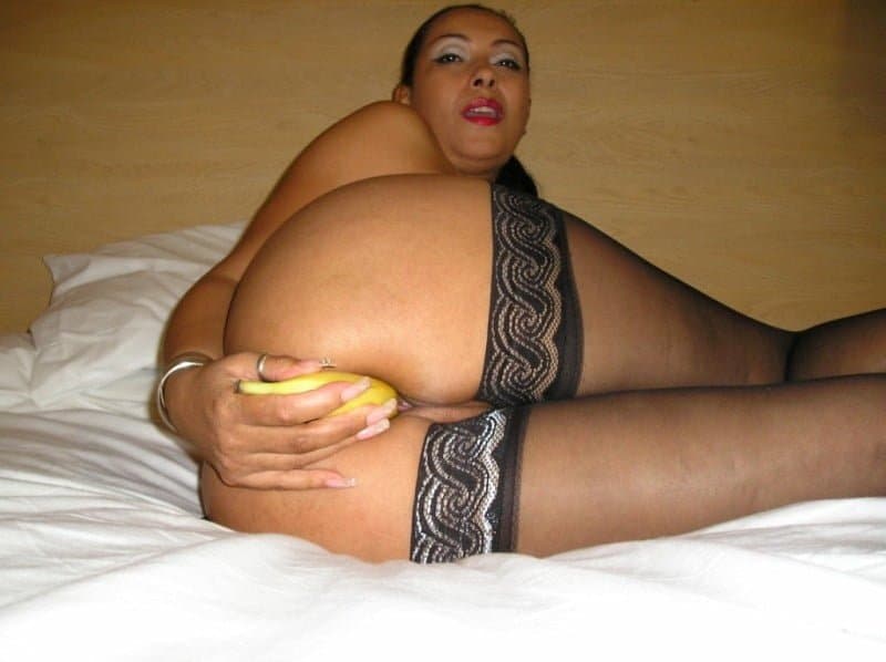 Classic Pornstar Danica Collins with a banana up her ass