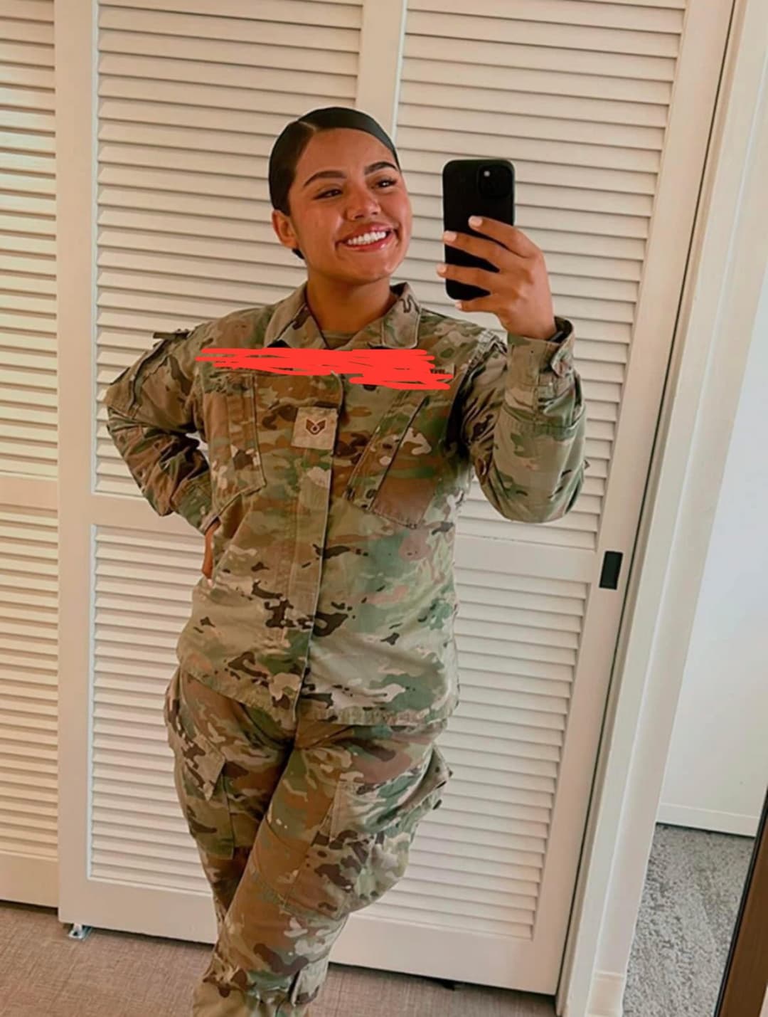 Military Latina loves showing off
