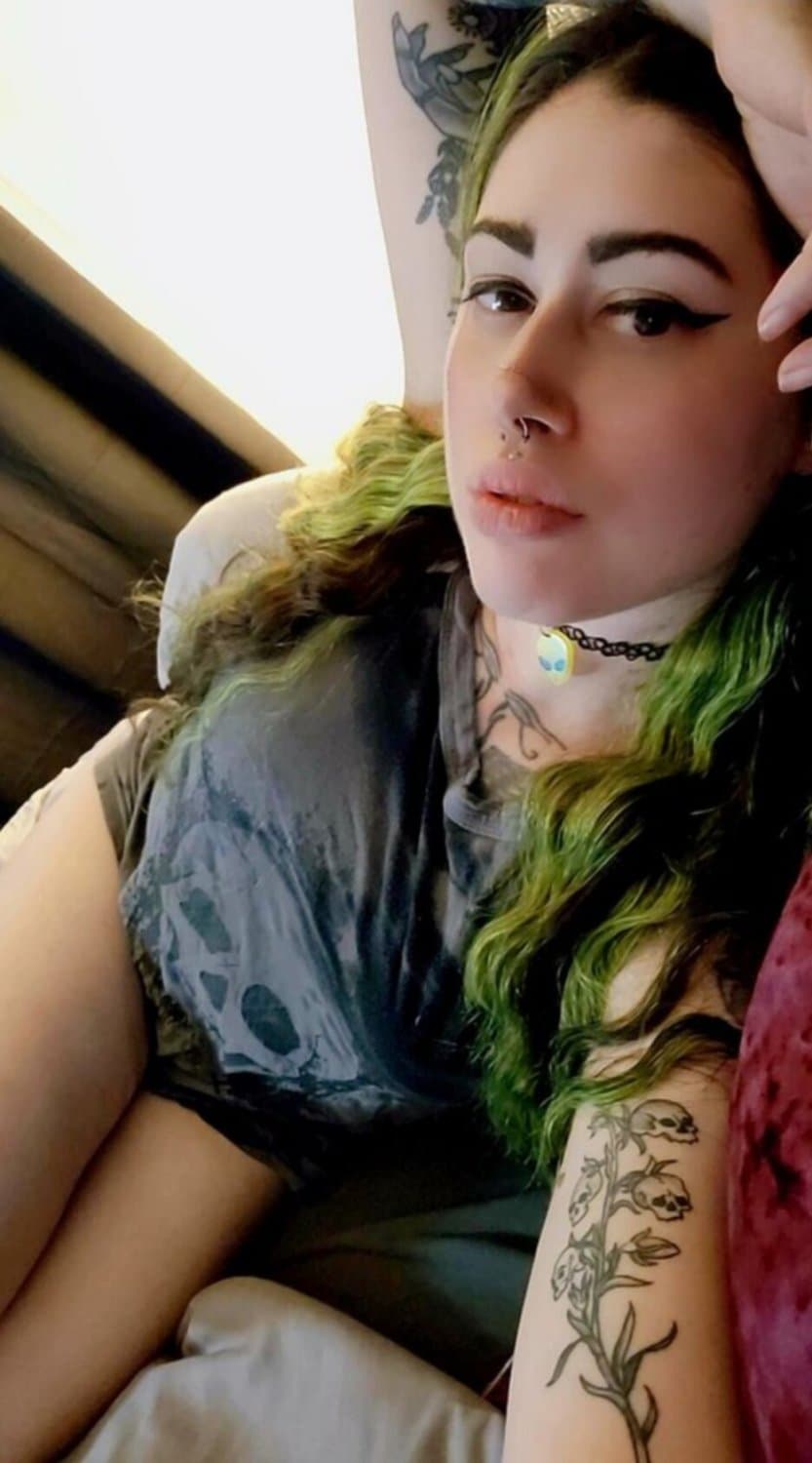 Heavily Tattooed Goth Girl