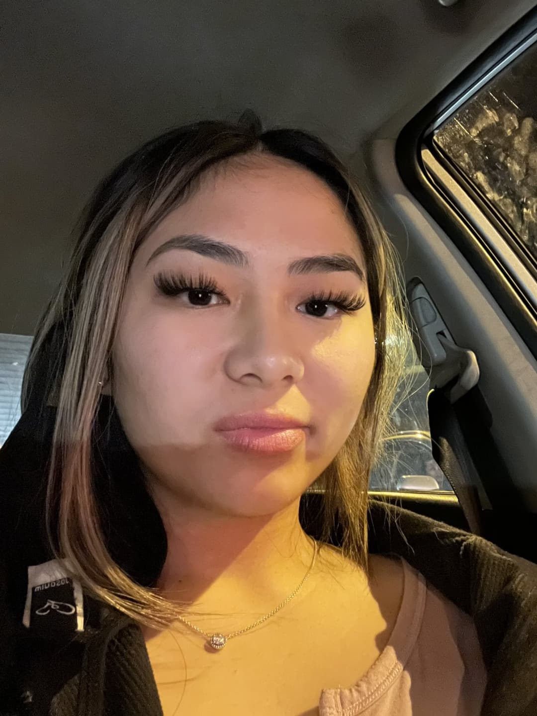 Thick ass ABG grasping for money and attention. Stupid Asian bitch finessing niggas for money