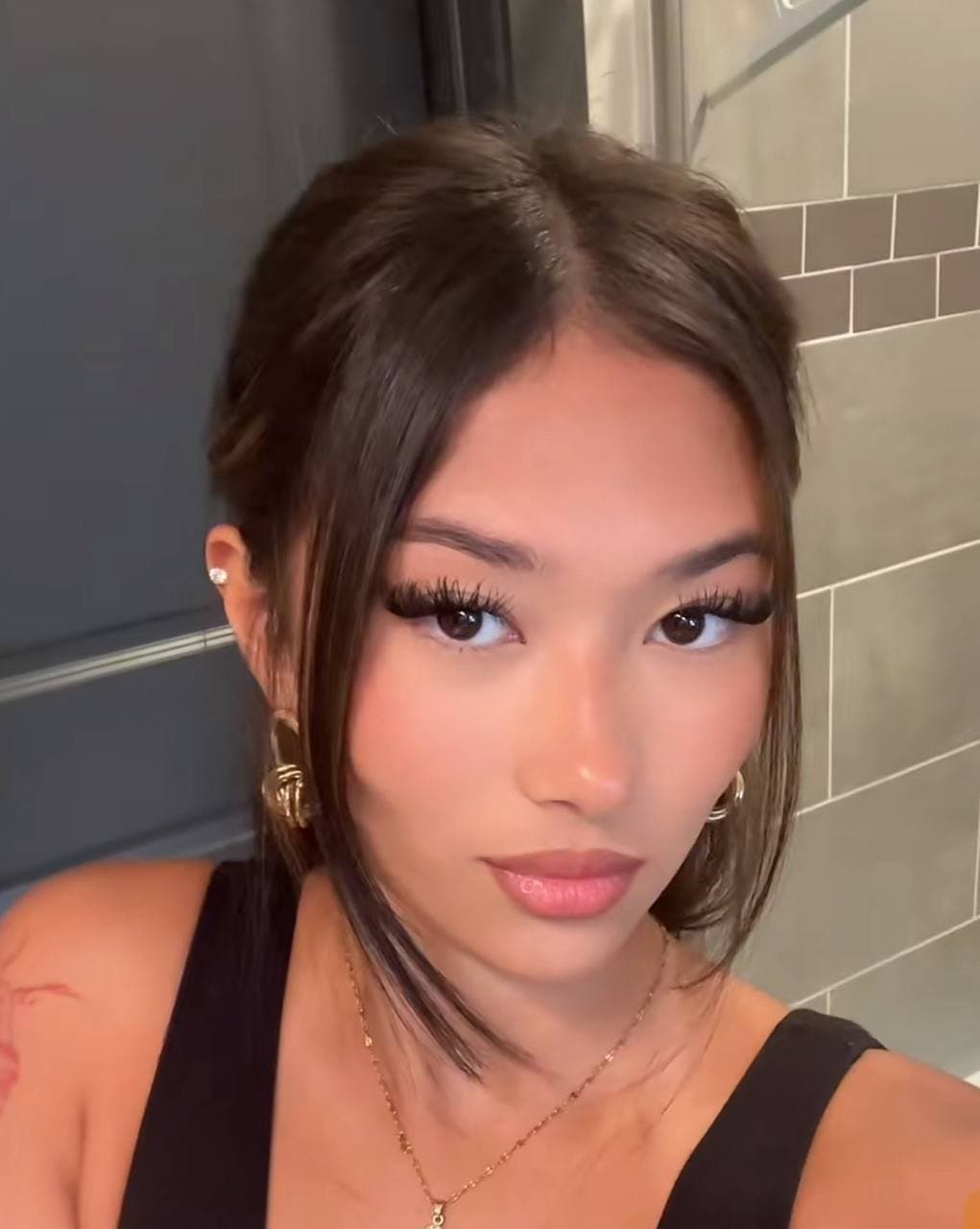 Mexican blonde hair baddie and Asian baddie sucking on white cock