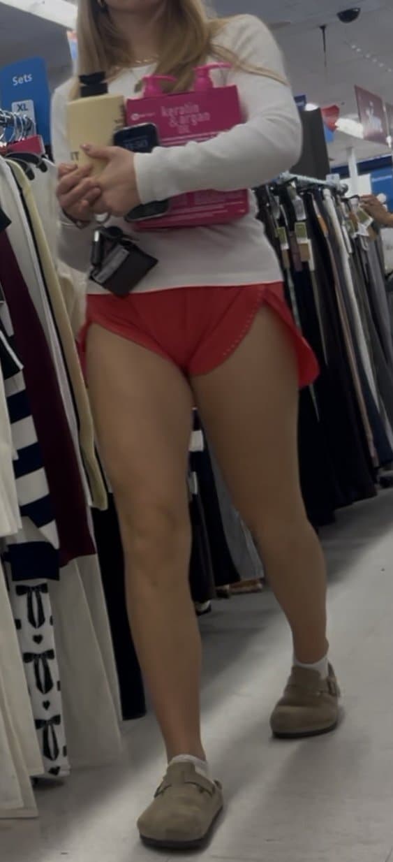 Tight shorts tight Pussy print blonde