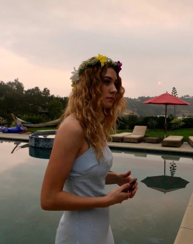 Blonde German slut with black pubes