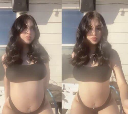Latina teen has some juicy big tits!! Bouncing boobs and hard asf nipples
