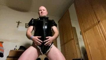 PigSlaveAndy in Latex Bondage