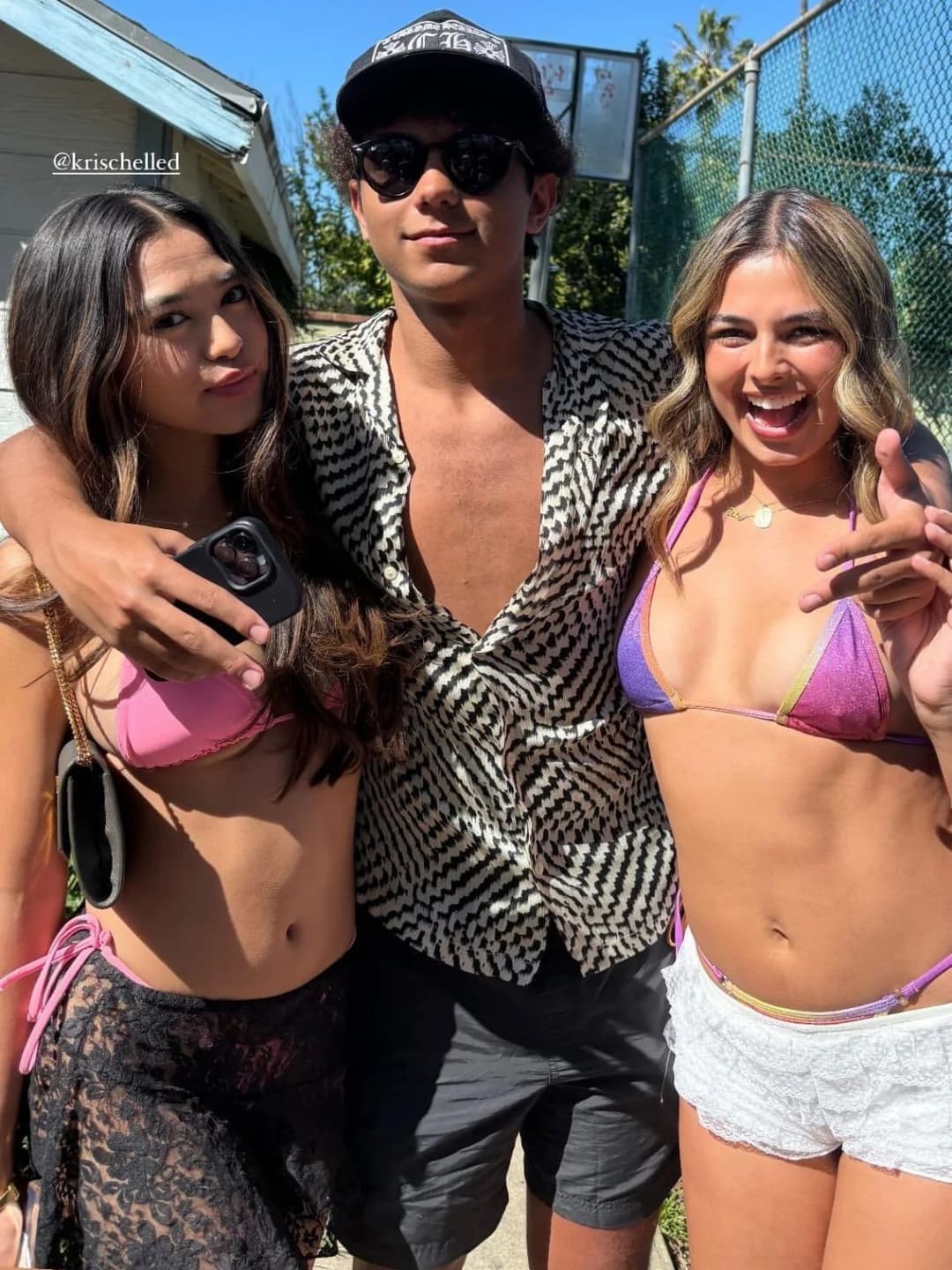 Krischelle Delgado - Huge Tits in Pink Bikini w/ Friends