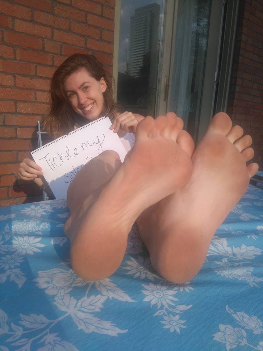Christian slut Sarah showing feet