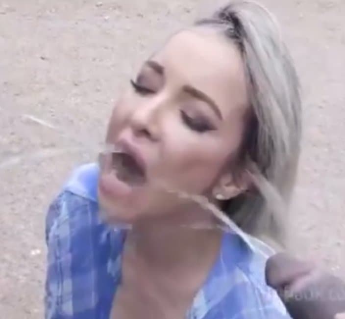 snowbunny drinking african nigger piss
