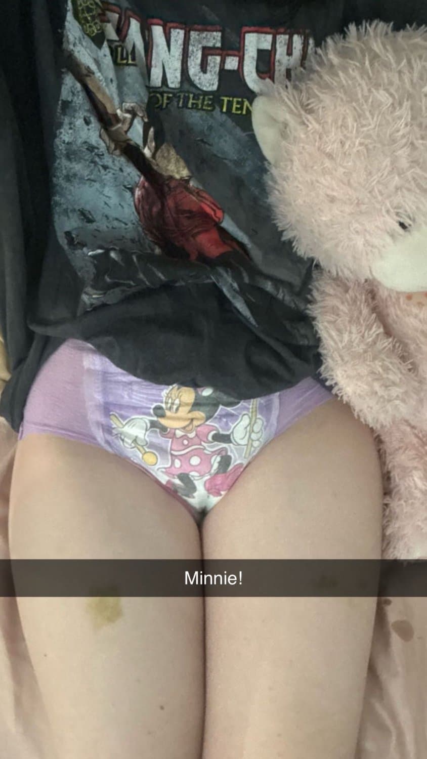 Hot strawberry blonde loves filling her diapers on Snapchat