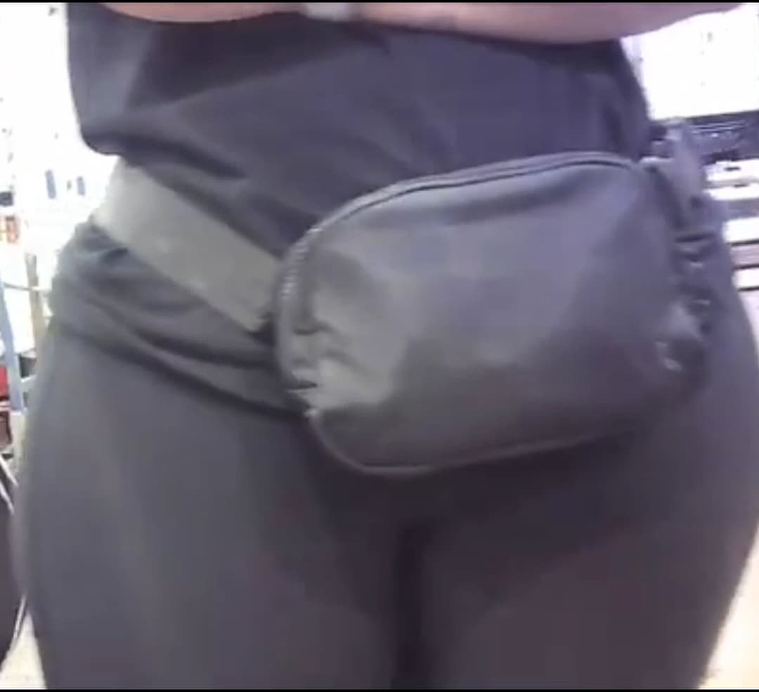 Thick German trying to hide her Fat Pussy Lips Cameltoe with Pouch