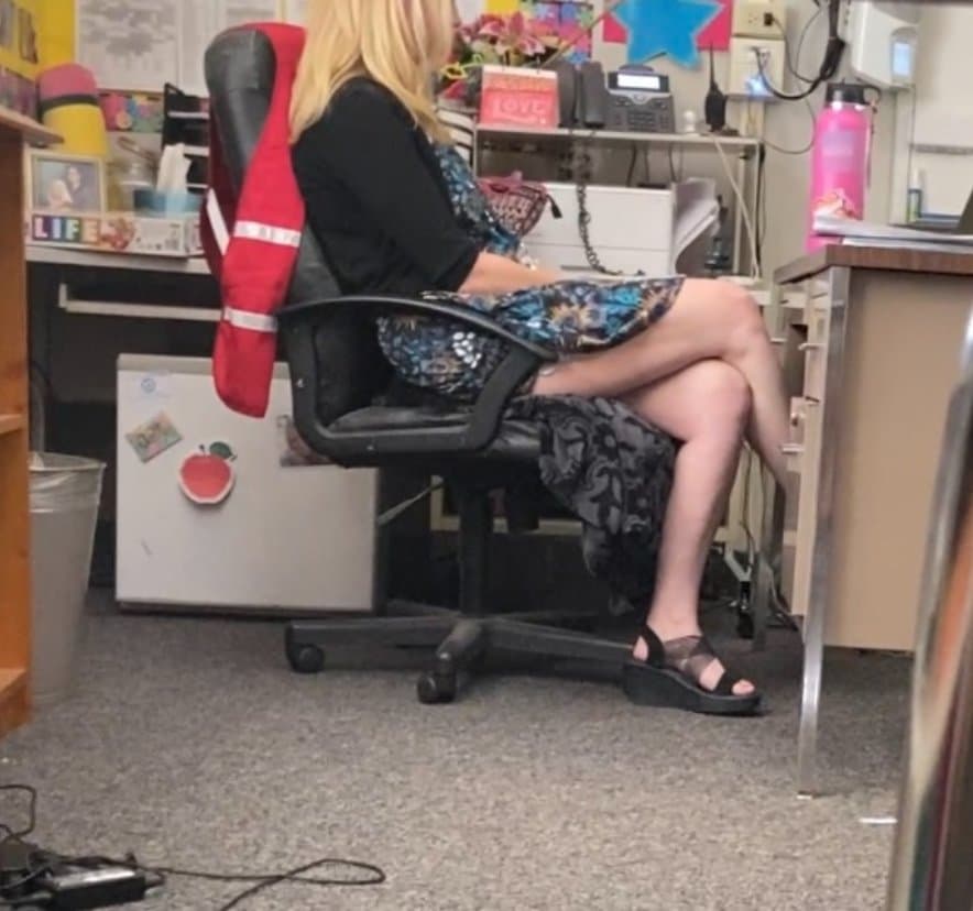 Upskirt of my milf English teacher from high school