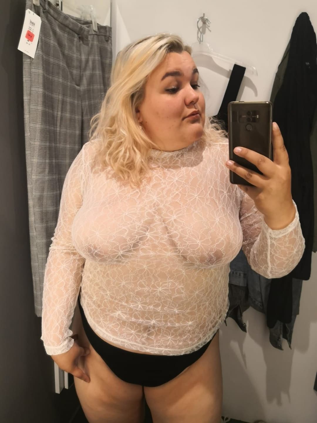 Blonde slut from Finland loves to show her curvy body
