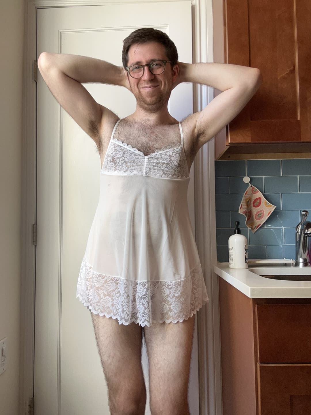 Click to view full size Laugh at this naked nerdy panty-wearing little dick loser!