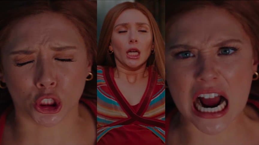 Elizabeth Olsen As Scarlet Witch Face Porn (Split Screen)