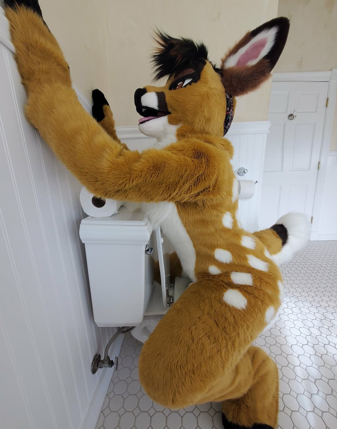 [FURRY/GAS] ?? deer fursuiter teasing and having gas (ļôťûșľâfâŵń/jǎčķâļșťŷļê)